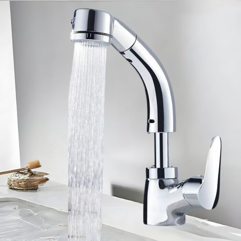 Adjustable Brass Kitchen Faucet for Easy Use