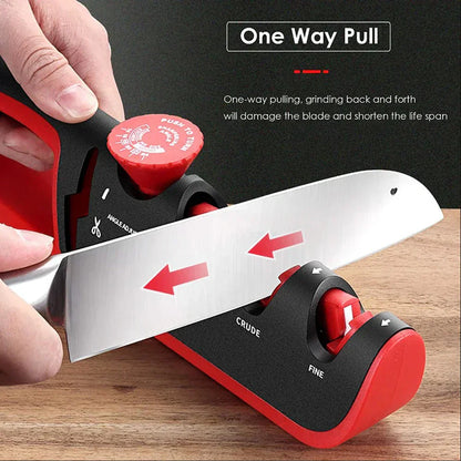Compact 4-in-1 Sharpener for Knives and Scissors