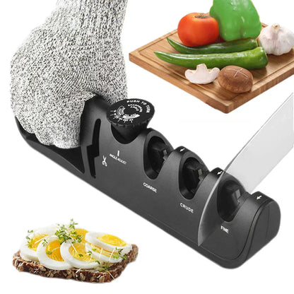 Compact 4-in-1 Sharpener for Knives and Scissors
