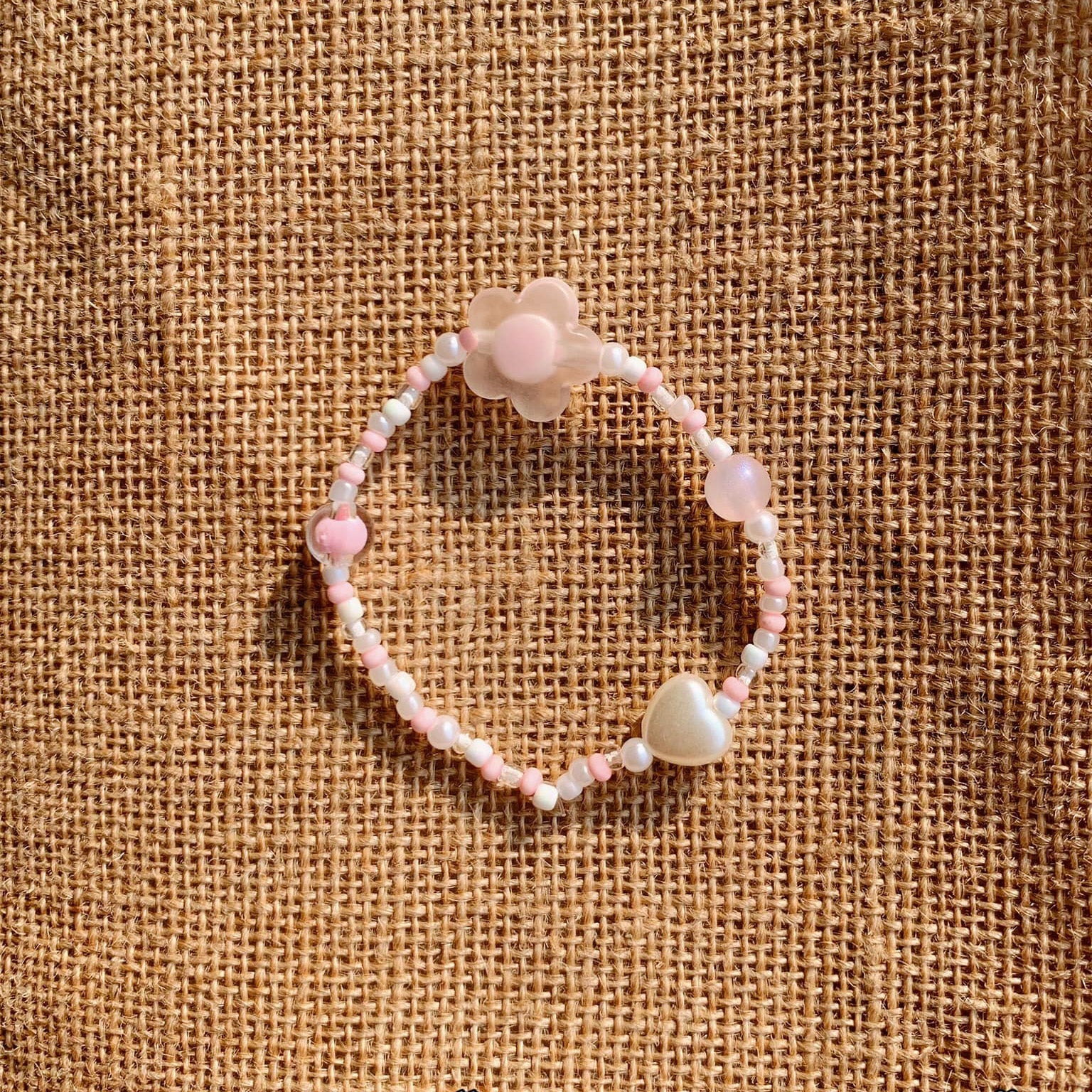 Beaded Bracelet With Heart And Star Motif