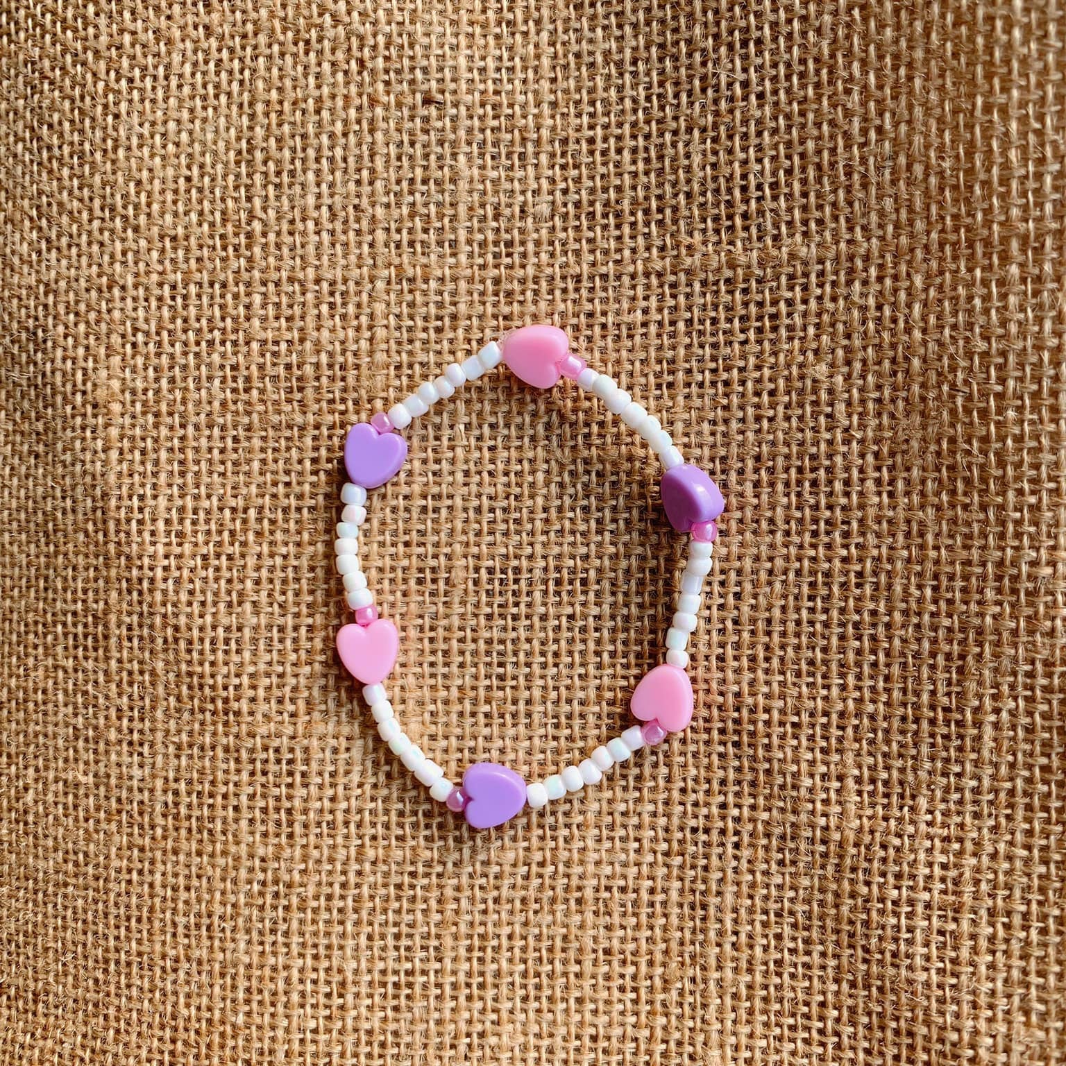 Beaded Bracelet With Heart And Star Motif