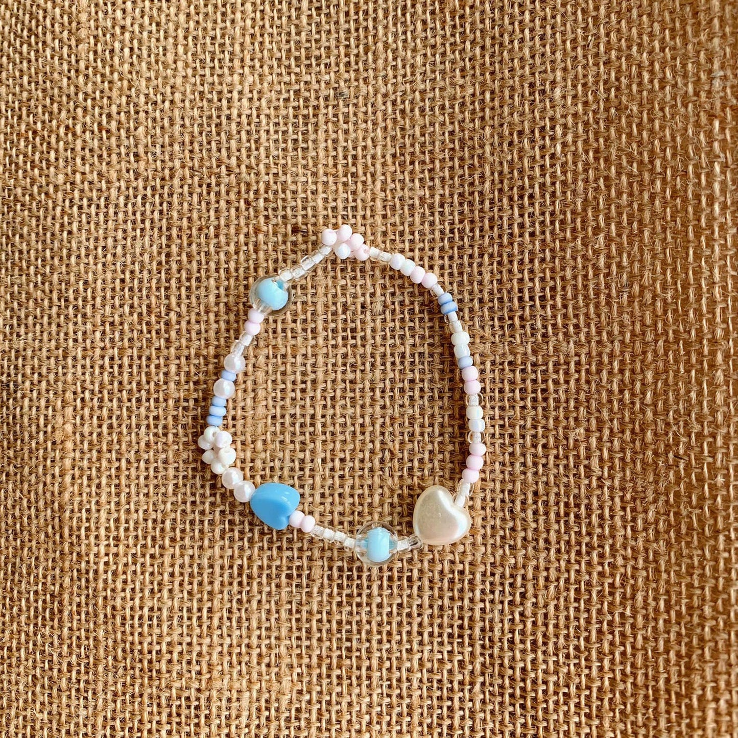 Beaded Bracelet With Heart And Star Motif