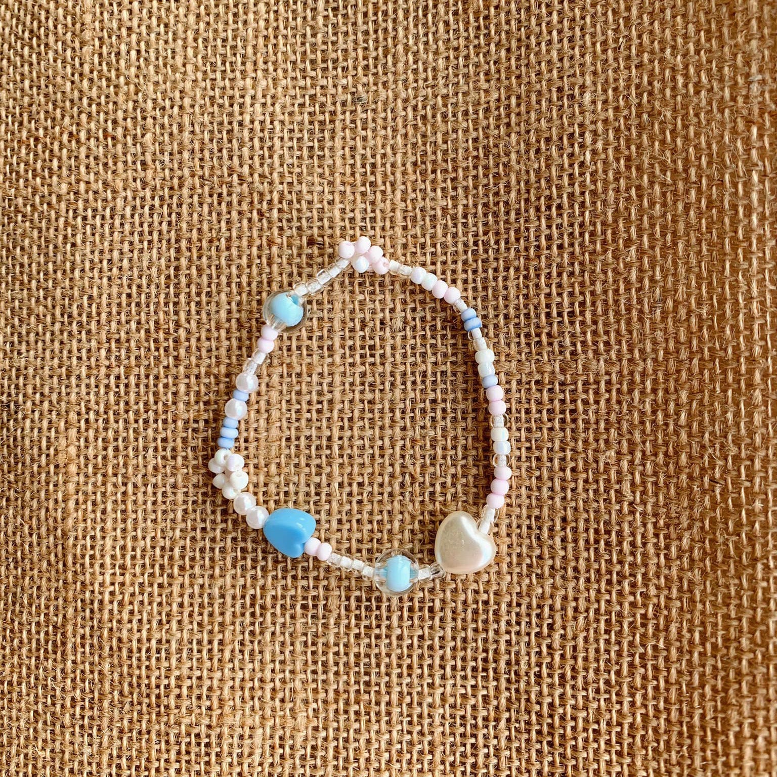 Beaded Bracelet With Heart And Star Motif