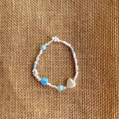 Beaded Bracelet With Heart And Star Motif