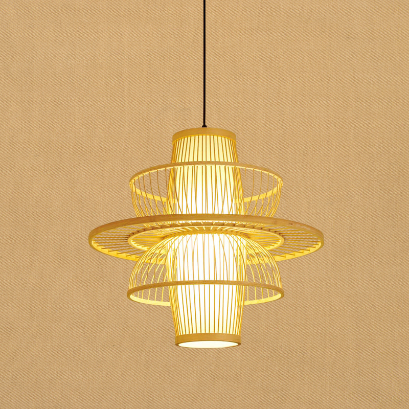 Natural Bamboo Drop Pendant Light - Halri