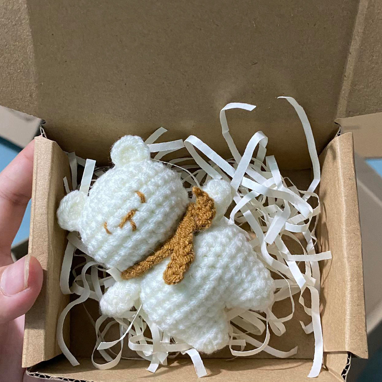 Cute White Mini Plush Teddy Bear Toy For Kids