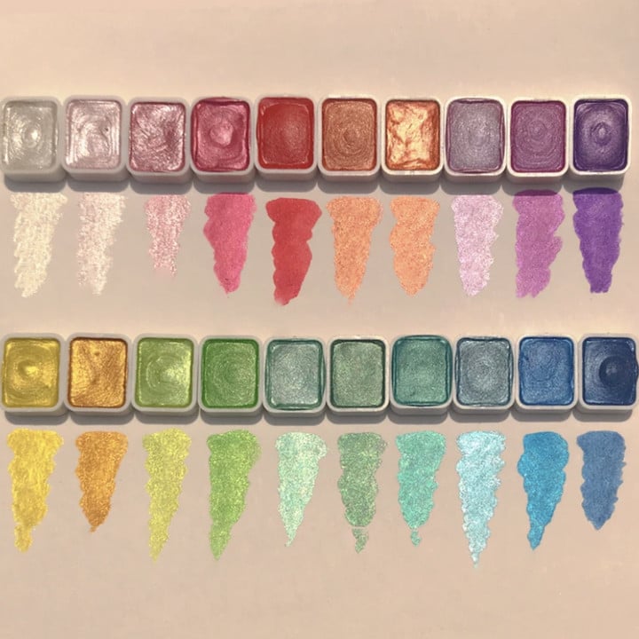 Vibrant 20 Color Shimmering Watercolor Paint Set