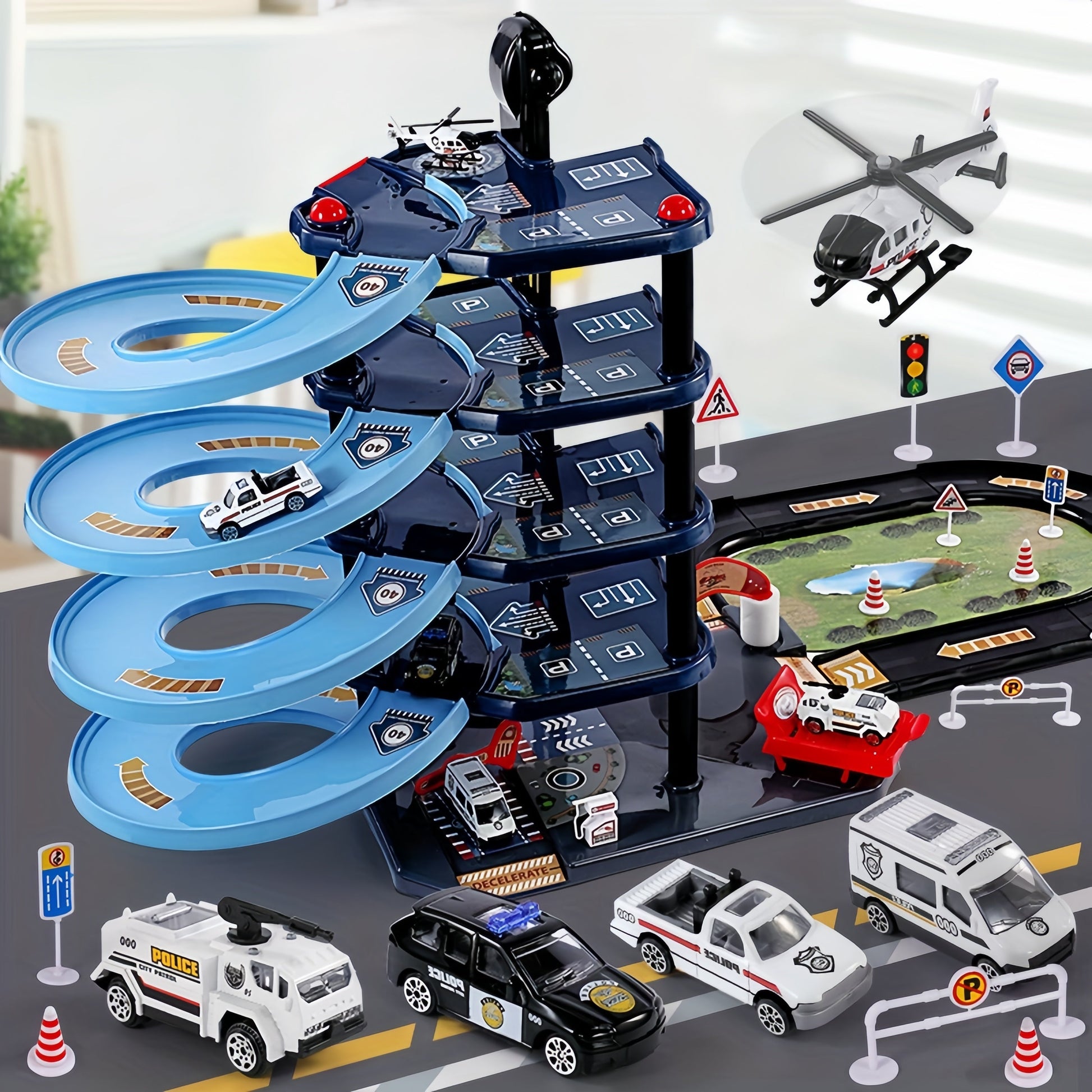 Action Fire Station Playset with Toys and Vehicles - Halri