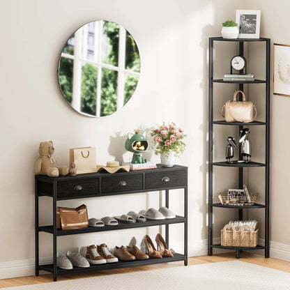 Space Saving 6-Shelf Corner Bookcase