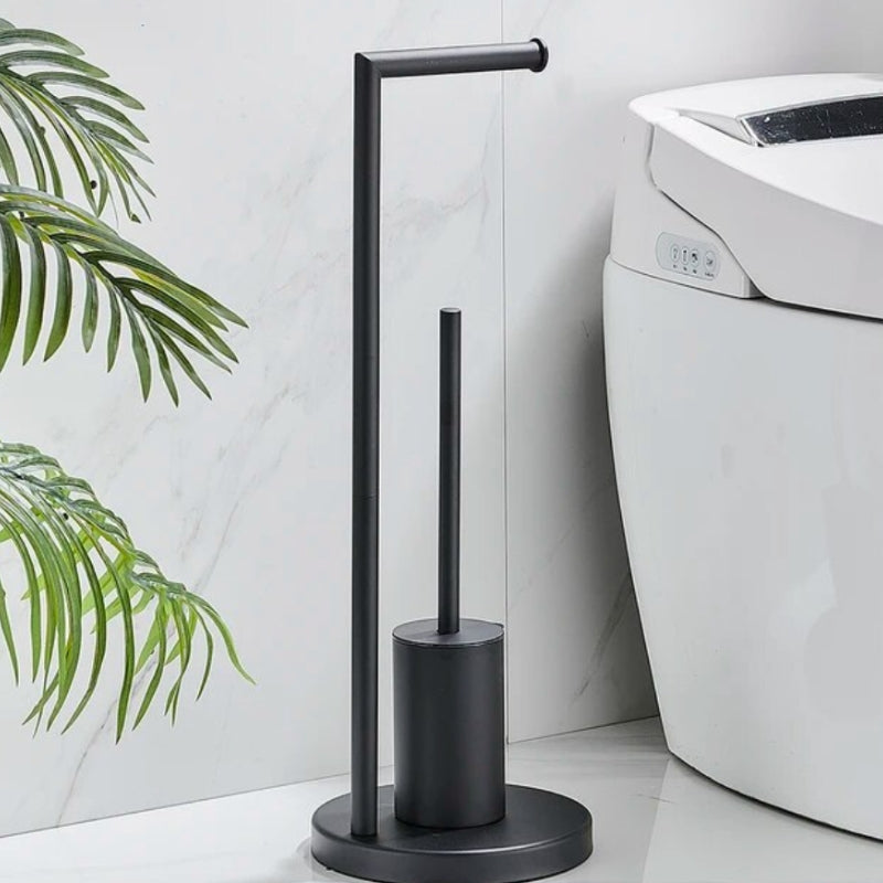 Standing Toilet Paper Roll Holder with Cleaning Brush - Halri