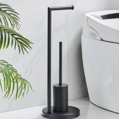 Standing Toilet Paper Roll Holder with Cleaning Brush - Halri