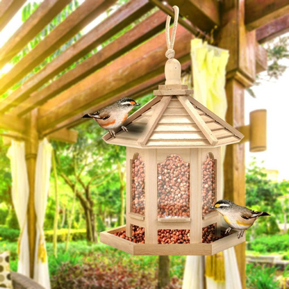Clear Wood Home Bird Feeder