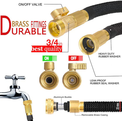 Long Flexible Garden Hose with Spray Nozzle