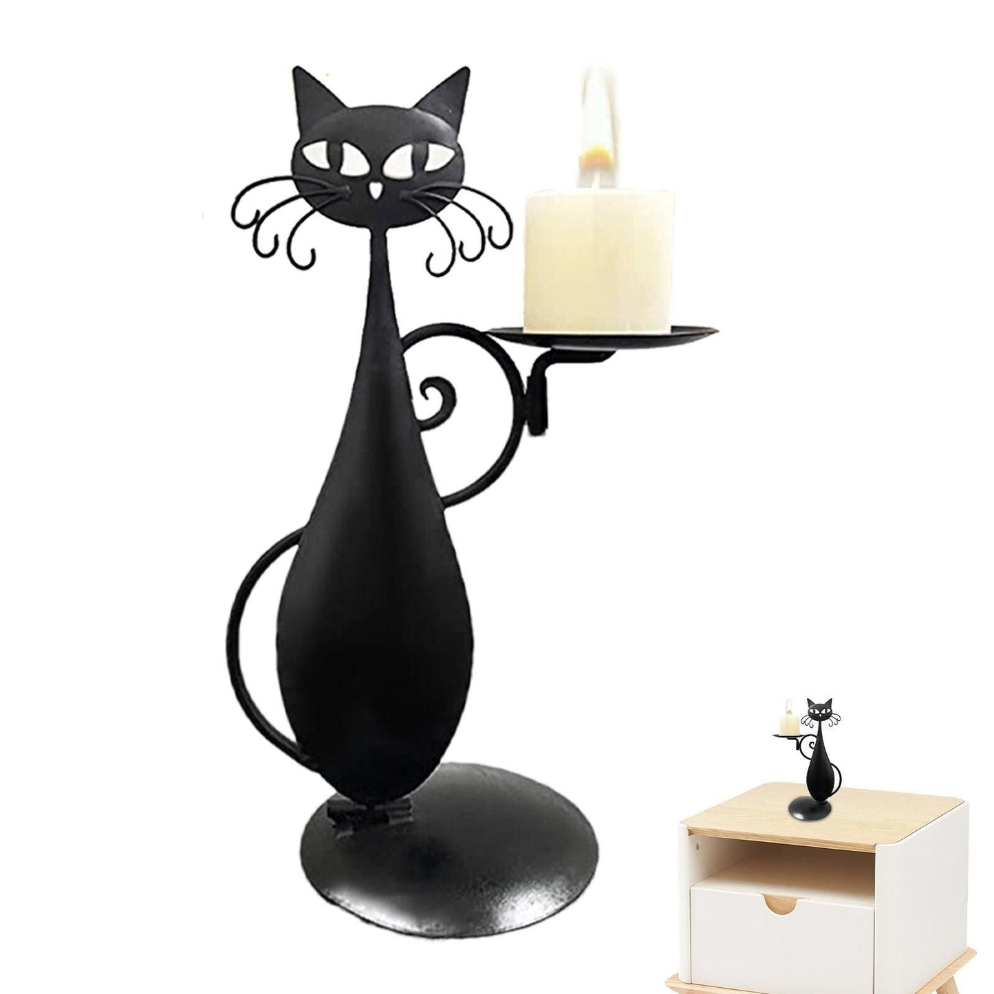 Dark Kitty Tea Light Holder