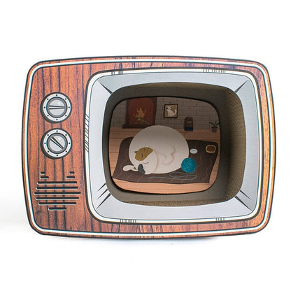 Rustic Cat Scratcher Bed House
