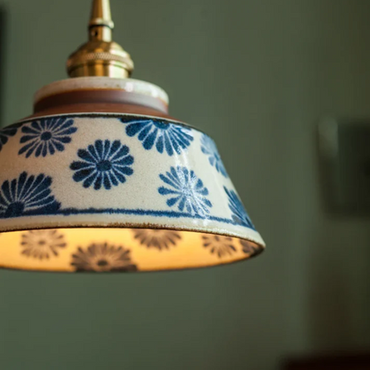 Vintage Japanese Ceramic Hanging Lamp