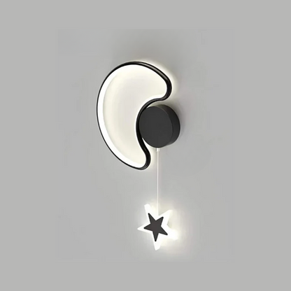 Whimsical Cloud Wall Lamp with Stars and Moon