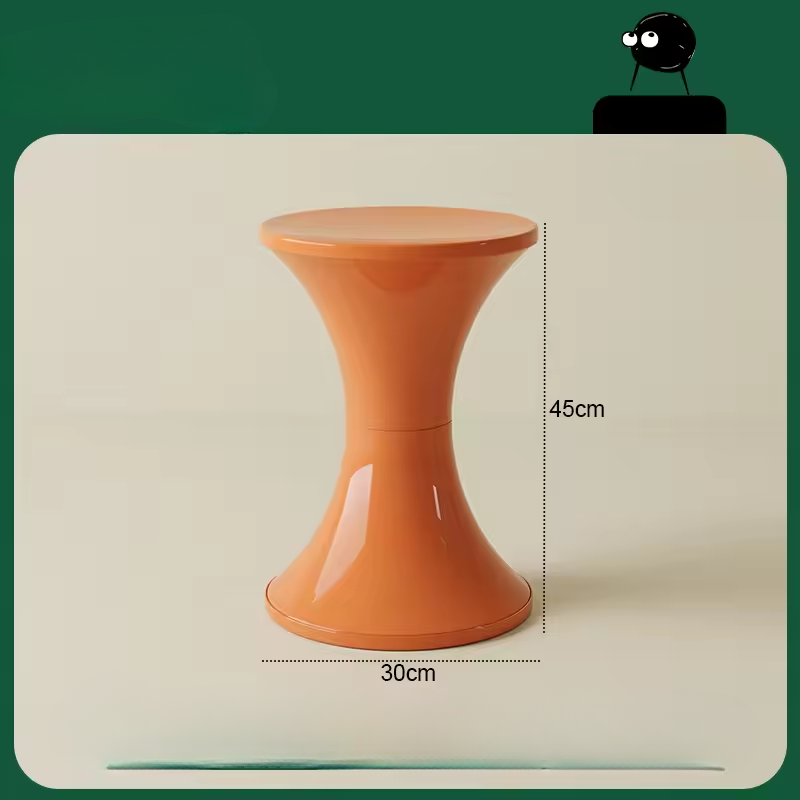 Modern Plastic End Table with Wide Hourglass Shape