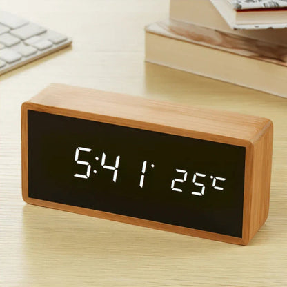 Modern LED Clock Radio with Mirror Face Display - Halri