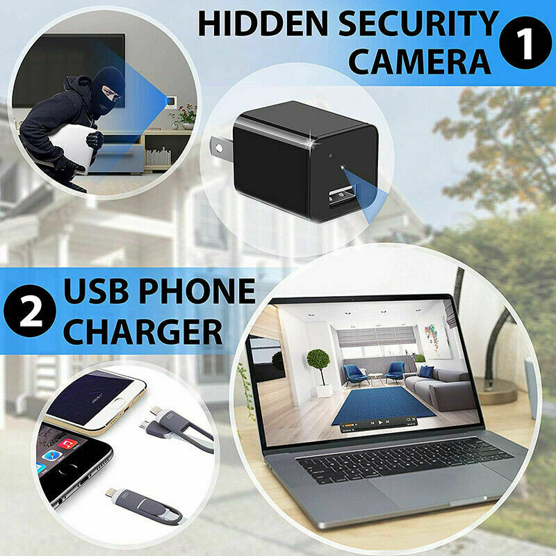 Compact 1080P Hidden Spy Camera Wall Charger
