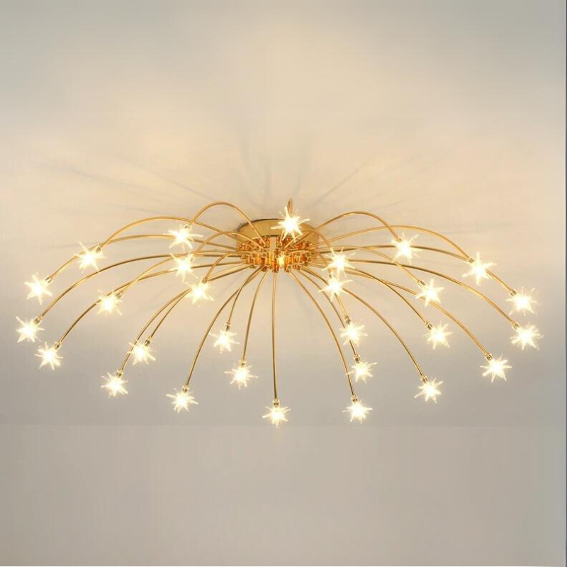 Luxury Chrome Glass Semi Flush Ceiling Light