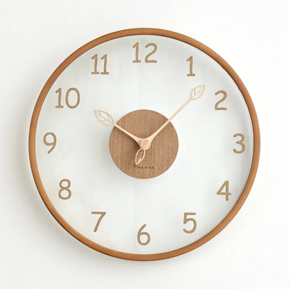 Modern Glass Wooden Wall Clock