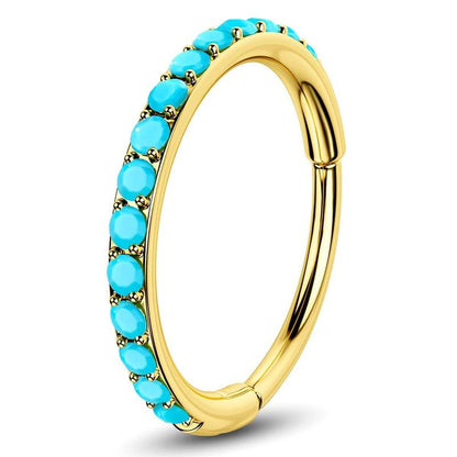 Azure Blue Hinged Nose Ring