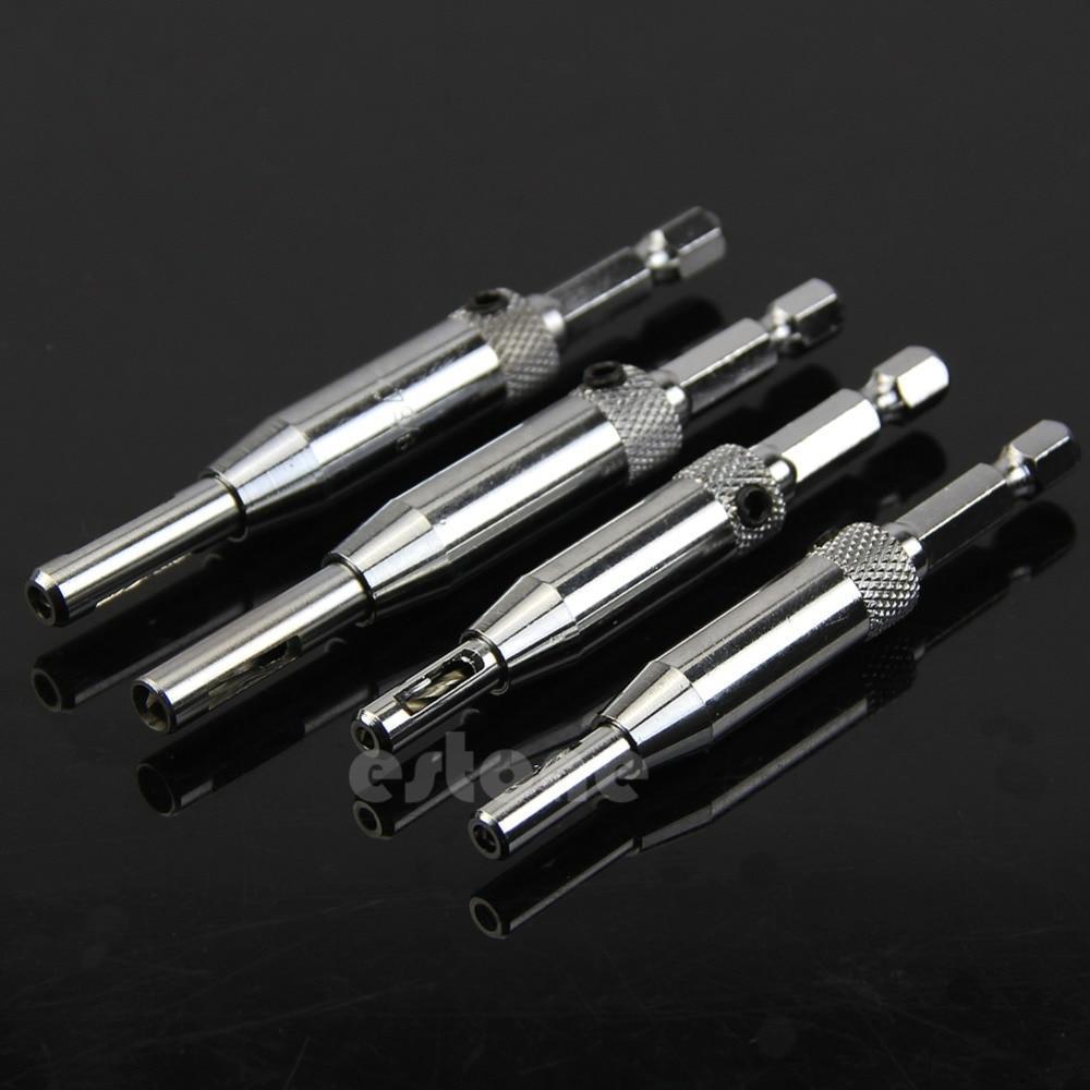Accurate Self-Centering Drill Bits 4-Piece Hinge Drilling Set - Halri