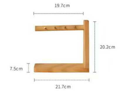 Wooden Key Holder with Hooks and Storage Tray