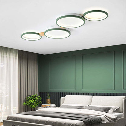 Soft Globe Ceiling Lamp for Bedroom in White and Gray