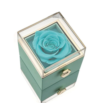 Eternal Rose Jewelry Box with Secret Necklace Inside