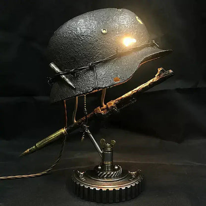 Unique Resin Desk Lamp with Helmet Design
