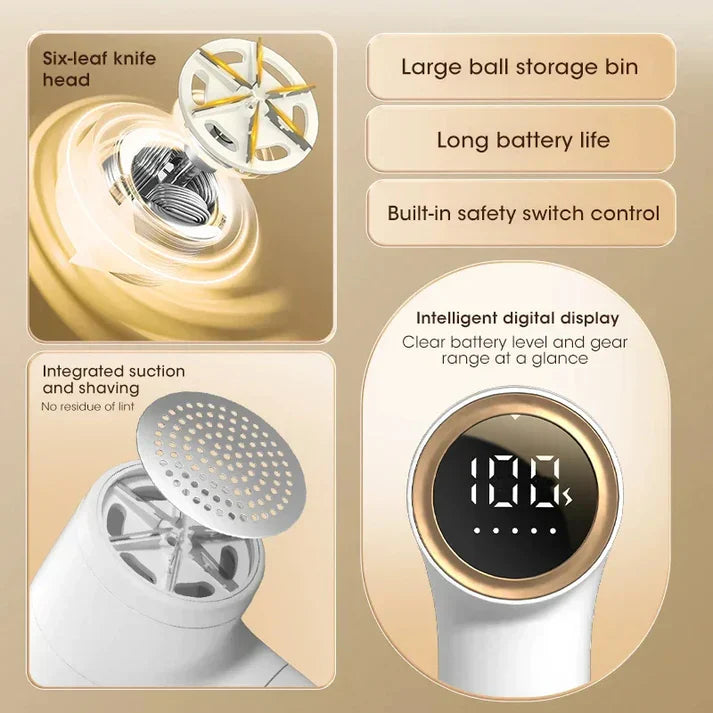 Portable Rechargeable Lint Shaver for Clothing and Upholstery