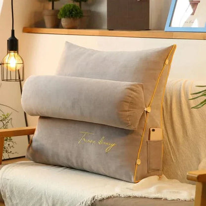 Contour Back Support Cushion with Built-In Neck Rest