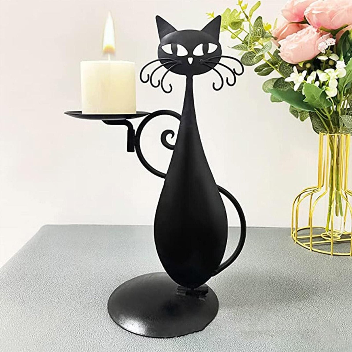 Dark Kitty Tea Light Holder