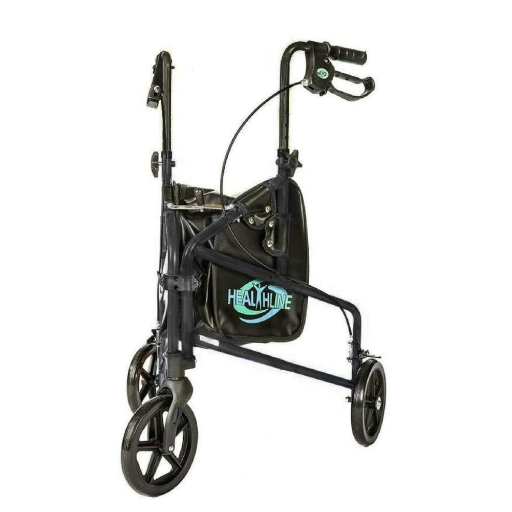 Compact Folding 3 Wheel Walker with Storage Basket