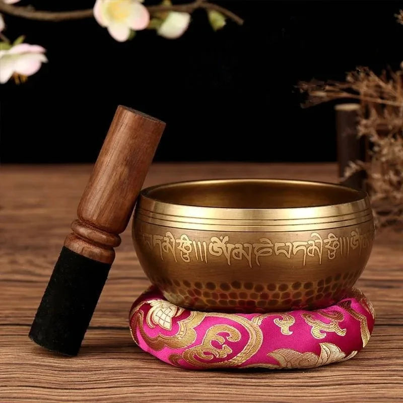 Authentic Tibetan Meditation Sound Bowl Set - Halri