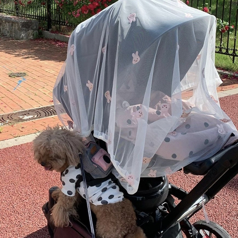 Baby Stroller Canopy with Breathable Mesh & Bug Net