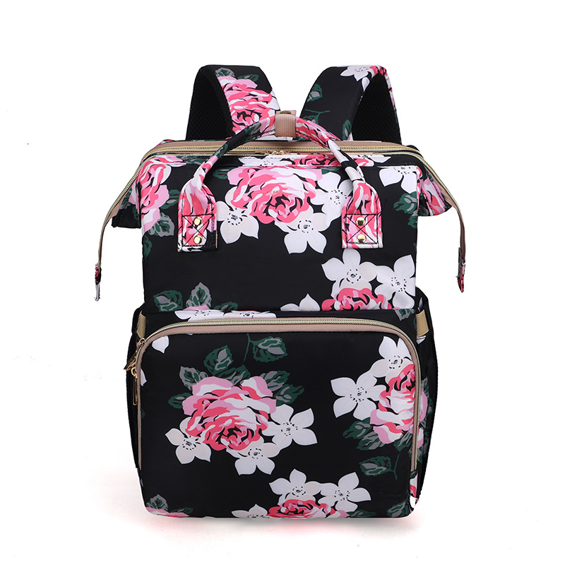 Portable Floral Baby Diaper Bag with Netting - Halri