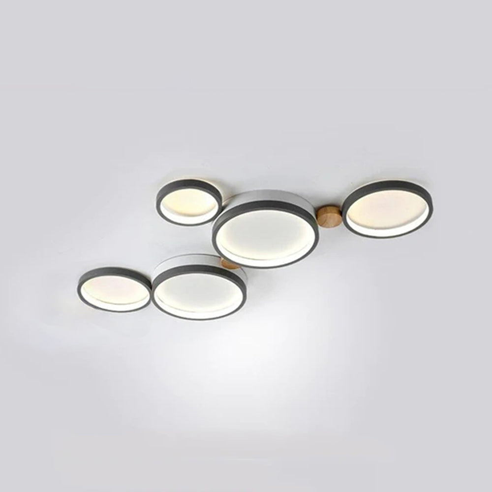 Soft Globe Ceiling Lamp for Bedroom in White and Gray