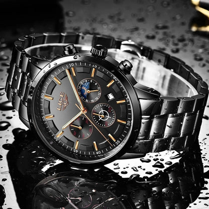 Tough Leather Strap Military Watch – Waterproof Quartz Timepiece