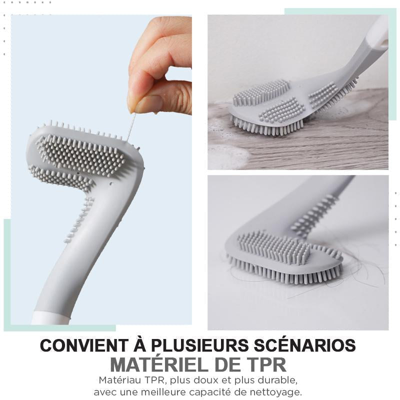 Extended Reach Toilet Brush - Bathroom Wall Mount Cleaning Tool