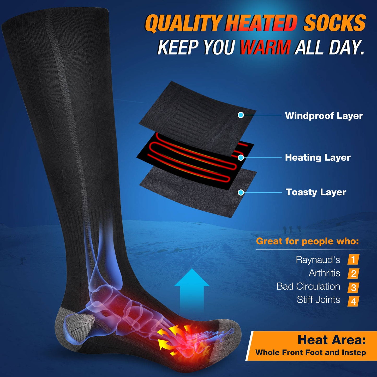 Warm Thermal Battery Socks