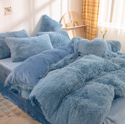 Pastel Pink Plush Duvet Cover