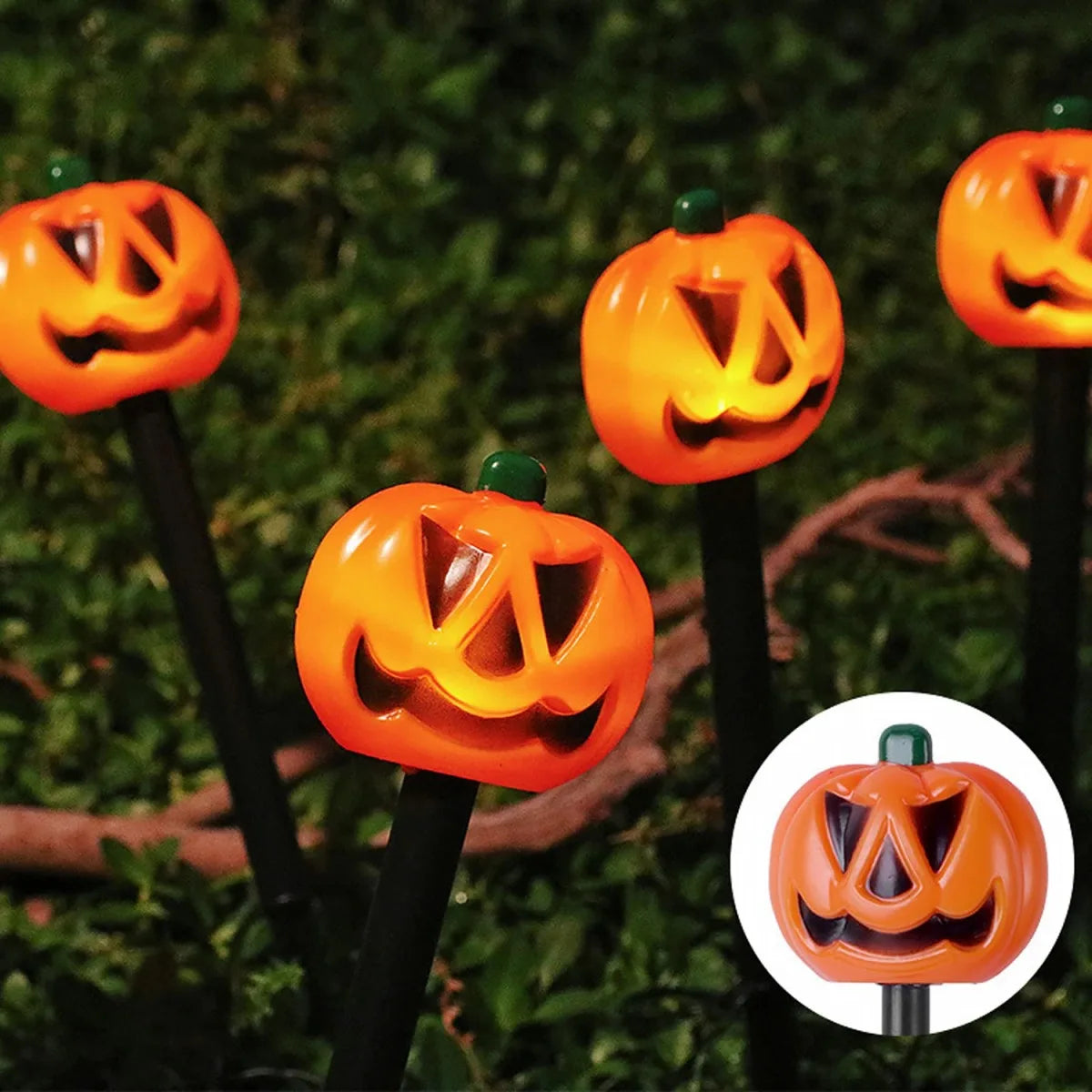 Spooky Solar Powered Pumpkin Ghost Decoration Set - Halri