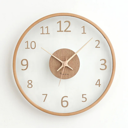 Modern Glass Wooden Wall Clock