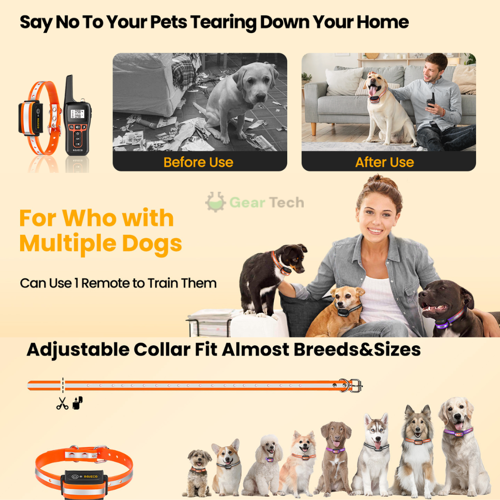 Adjustable Dog Training Collar with Sound, Vibe & Shock Modes