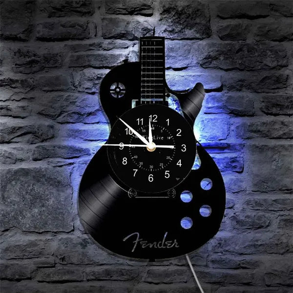 Musical Guitar Shaped Wall Clock - Halri