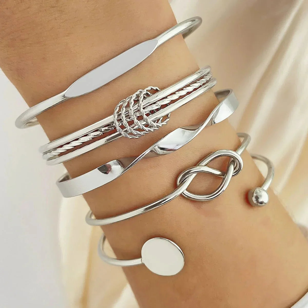 Simple 5 Piece Twist Bangle Set