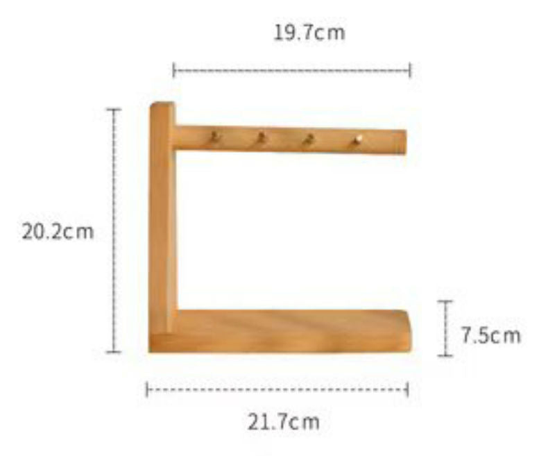 Wooden Key Holder with Hooks and Storage Tray - Halri